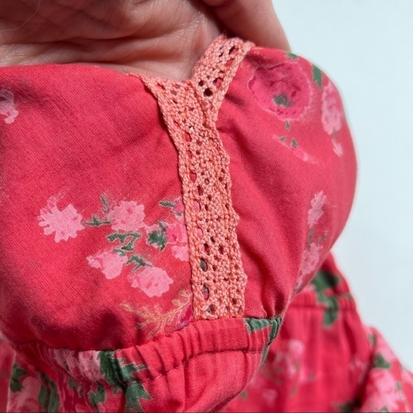 PERRY WALKER Annie Maxi II Floral Pink Boho Tassel Long Ruffle Tiered Maxi Dress - Picture 6 of 15